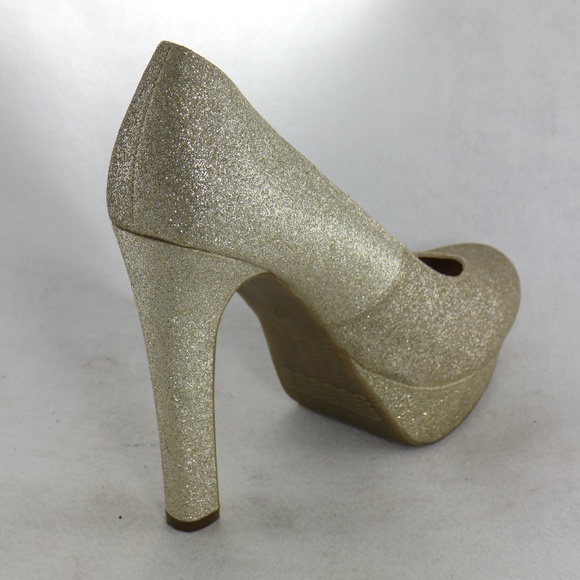 MOSSIMO Supply Co Gold Glitter Platform Pumps Sz 9.5 US Women - Picture 6 of 8